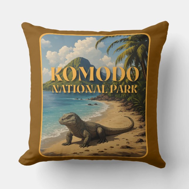 Cojín Decorativo Parque nacional Komodo Indonesia (Anverso)