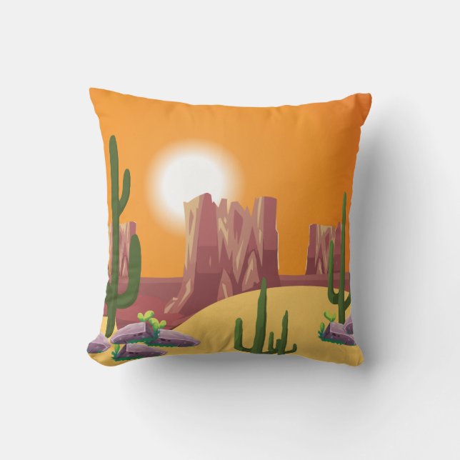 Cojín Decorativo Parque nacional Saguaro Souvenir Cactus Arizona (Anverso)