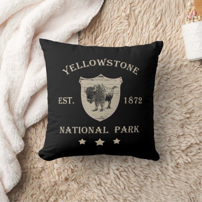 Cojín Decorativo Parque Nacional Yellowstone Vintage (Manta)