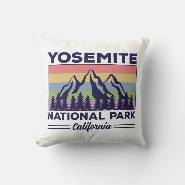 Cojín Decorativo Parque Nacional Yosemite, California, Senderismo R (Anverso)