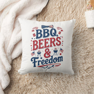 Cojín Decorativo Parrillada, Cervezas y Libertad – Vibraciones Retr