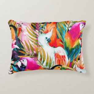 Cojín Decorativo Parroquias acuáticas: Patrón tropical sin foco