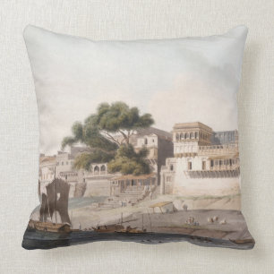 Cojín Decorativo Parte de la ciudad de Patna, en el río el Ganges,