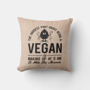 Cojín Decorativo Parte más dura Vegan, Leche los almendros, diverti
