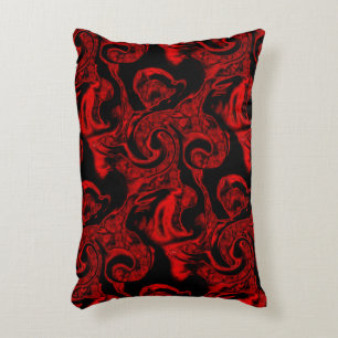Cojín Decorativo Partes espirales rojas muy manchadas sobre fondo n
