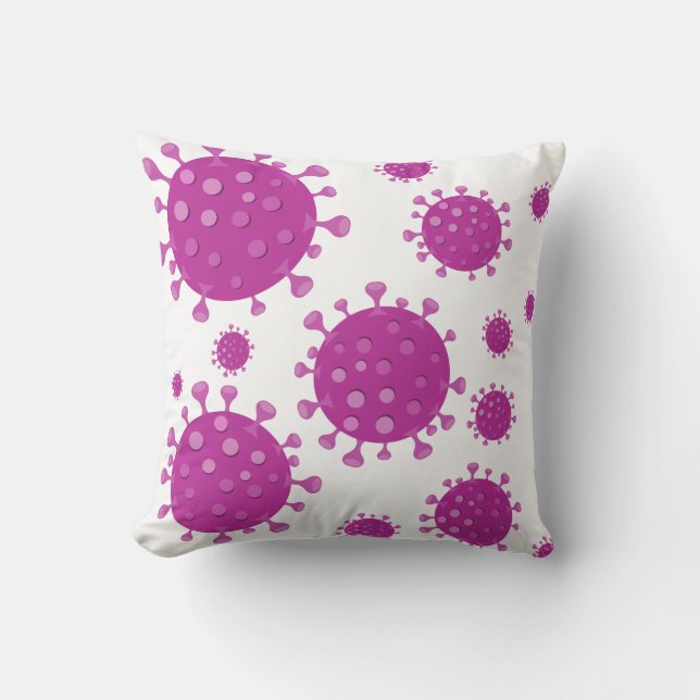 Cojín Decorativo Partícula viral púrpura (Anverso)