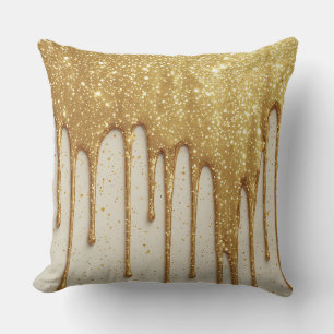 Cojín Decorativo Partículas de brillo de lujo con goteo de purpurin
