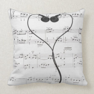 Cojín Decorativo Partitura y auriculares