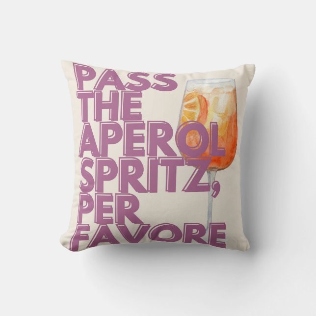 Cojín Decorativo Pasar la impresión de Aperol Spritz | Cóctel itali (Anverso)