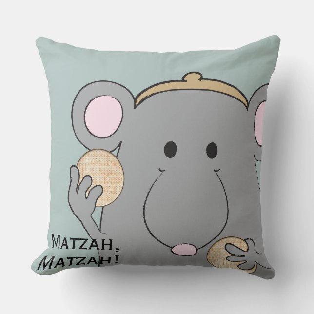 Cojín Decorativo Pascua 20/20" Pillow "Matzah, Matzah!" (Anverso)