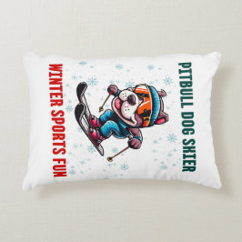 Cojín Decorativo Paseo de esquí para perros Pitbull