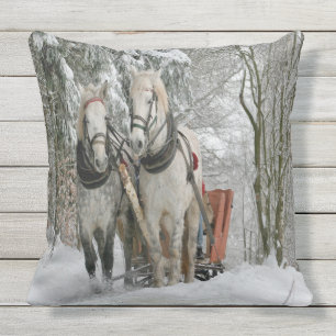 Cojín Decorativo Paseo del trineo del invierno