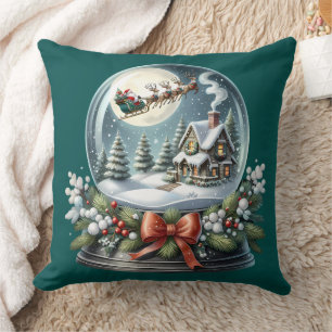 Cojín Decorativo Paseo en Santa Sleigh en el Globe Wonderland