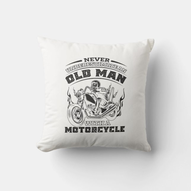 Cojín Decorativo Pasión del Viejo para motocicletas, divertida (Anverso)