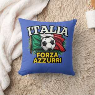 Cojín Decorativo Pasión italiana de fútbol - Bandera de Forza Azzur