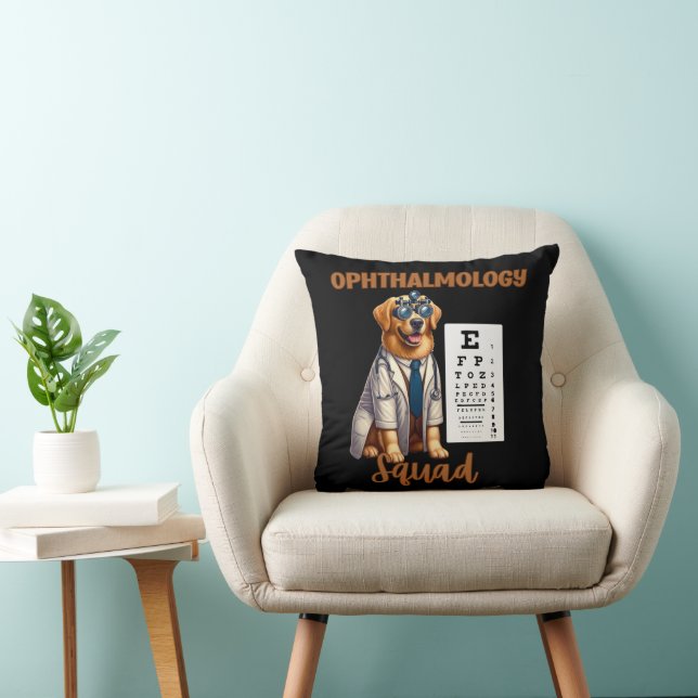 Cojín Decorativo Pasta y visión Escuadrón de Oftalmología Animal (Silla)