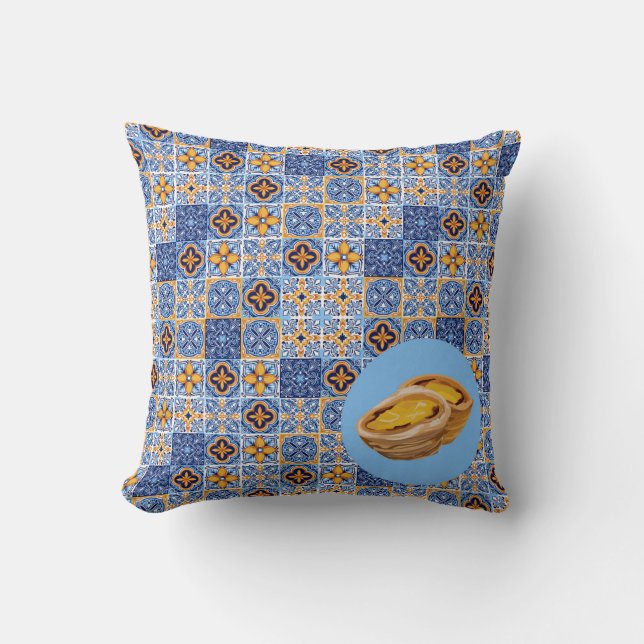 Cojín Decorativo Pasteis de Nata Tiles (Anverso)
