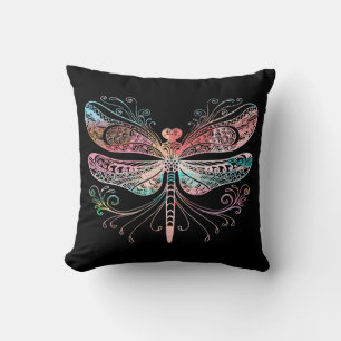 Cojín Decorativo Pastel Abstract Dragonfly Black