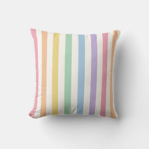 Cojín Decorativo Pastel Arcoíris Franja Vertical