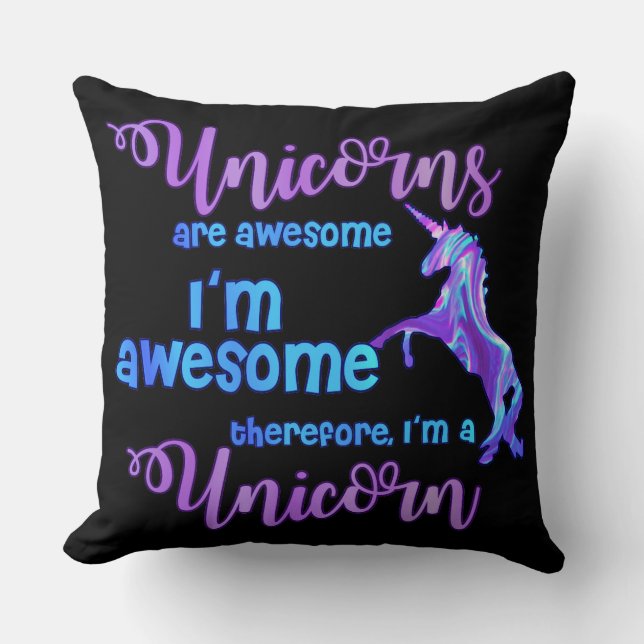 Cojín Decorativo Pastel arcoiris soy unicornio (Anverso)