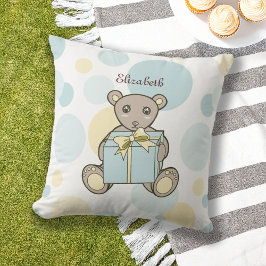 Cojín Decorativo Pastel azul y amarillo Teddy Bear Kids al aire lib