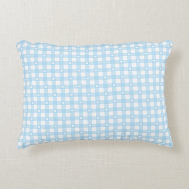 Cojín Decorativo Pastel Blue Checks (Anverso)