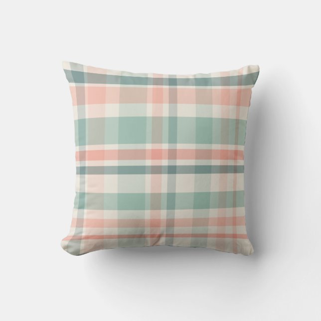 Cojín Decorativo Pastel Christmas Plaid two (Anverso)