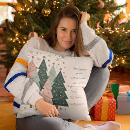 Cojín Decorativo Pastel Christmas Trees Personalized Holiday