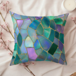 Cojín Decorativo Pastel colors stained glass mosaic pattern