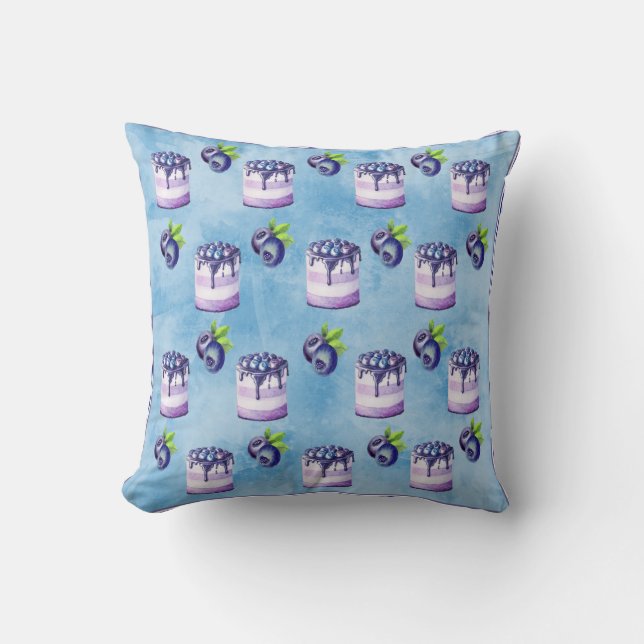 Cojín Decorativo Pastel de arándano y arándano (Anverso)