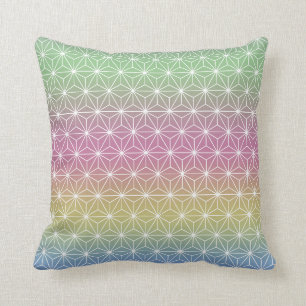 Cojín Decorativo Pastel de arcoiris tradicional japonés Asanoha