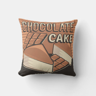Cojín Decorativo Pastel de chocolate dulce marrón retro clásico vin