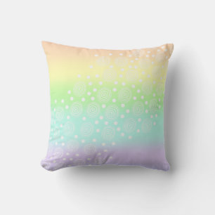 Cojín Decorativo Pastel de círculos arcoiris en círculos