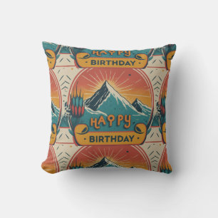 Cojín Decorativo Pastel de cumpleaños feliz