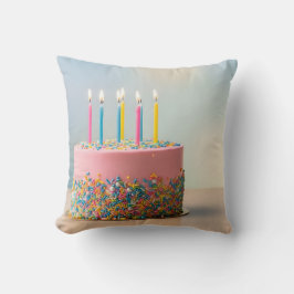 Cojín Decorativo Pastel de cumpleaños feliz