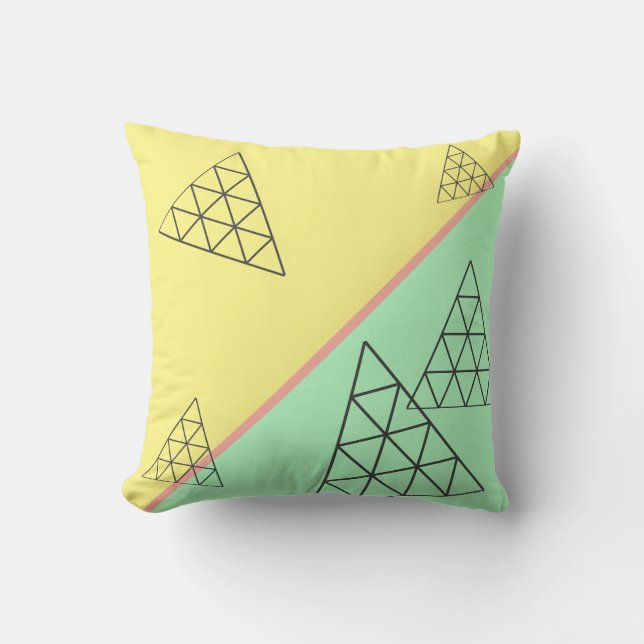 Cojín Decorativo Pastel de geometría de triángulo de pirámide con e (Anverso)