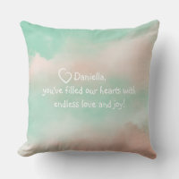 Pastel de Nube Verde Rosa Bebé Niña Nursera Pillow