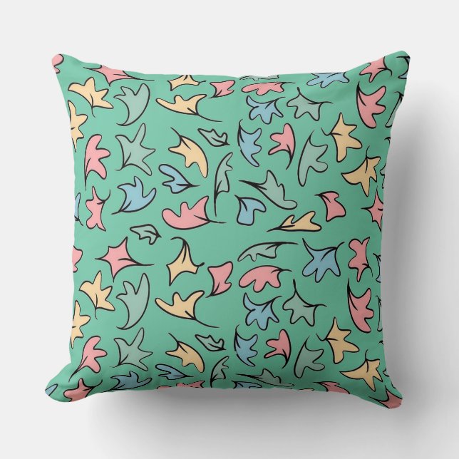 Cojín Decorativo Pastel deja verde (Anverso)