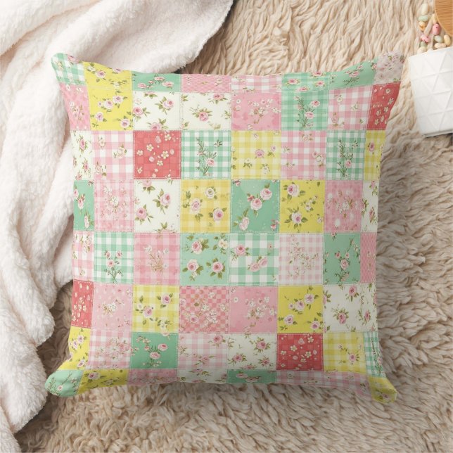 Cojín Decorativo Pastel Floral Patchwork Picnic Pattern (6) (Manta)