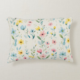 Cojín Decorativo pastel garden watercolor florals