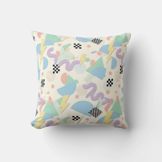 Cojín Decorativo Pastel Geometric Shape Pattern Minimal Aesthetic (Anverso)
