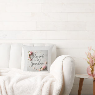Cojín Decorativo Pastel Gray bendecido por ser una abuela