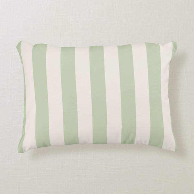 Cojín Decorativo Pastel Green Vertical Stripes (Anverso)