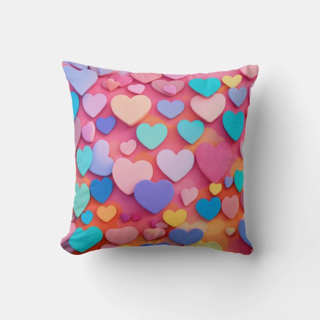Cojín Decorativo Pastel Heart Harmony Artístico (Anverso)
