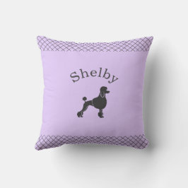 Cojín Decorativo Pastel Lavanda Caniche Personalizado a Juego 