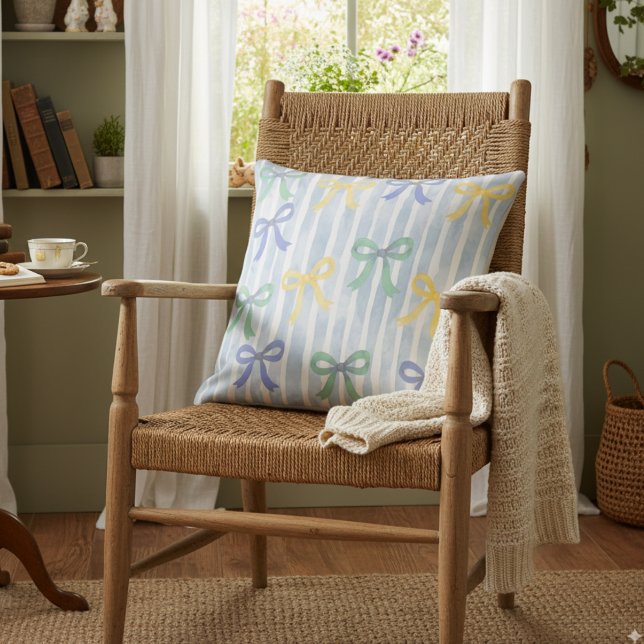 Cojín Decorativo Pastel Lazos y Cintas Cabaña (Subido por el creador)