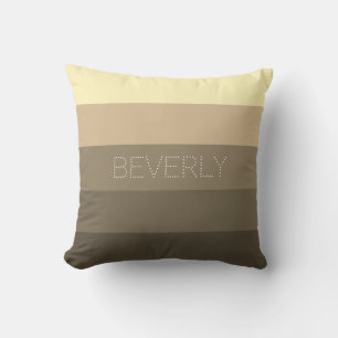 Cojín Decorativo Pastel Marrón Beige Amarillo 5 Colores Nombre Pers