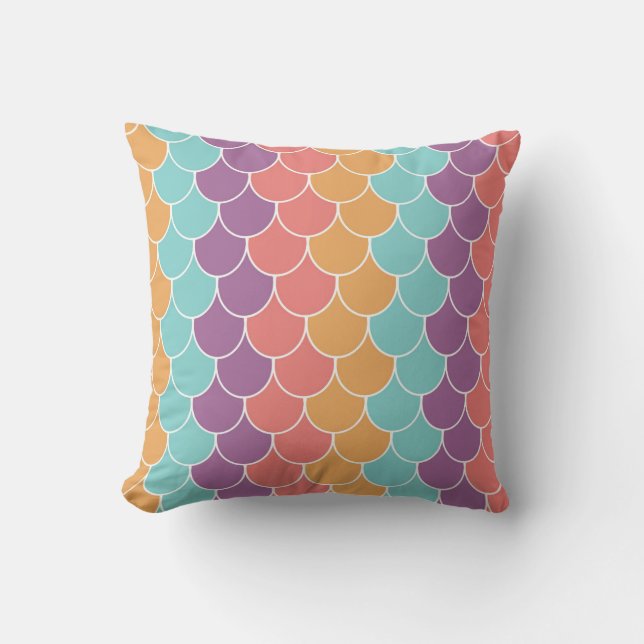 Cojín Decorativo Pastel Mermaid Scales (Anverso)