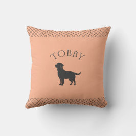 Cojín Decorativo Pastel Naranja Labrador Retriever Personalizado Co