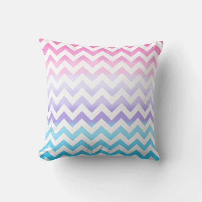 Cojín Decorativo Pastel Ombre del zigzag (Anverso)